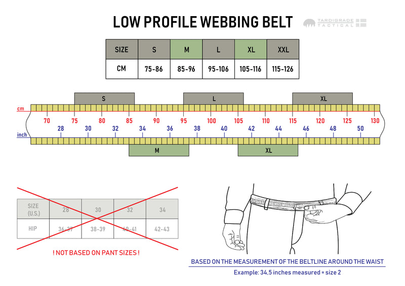 Low Profile Webbing Belt - Black